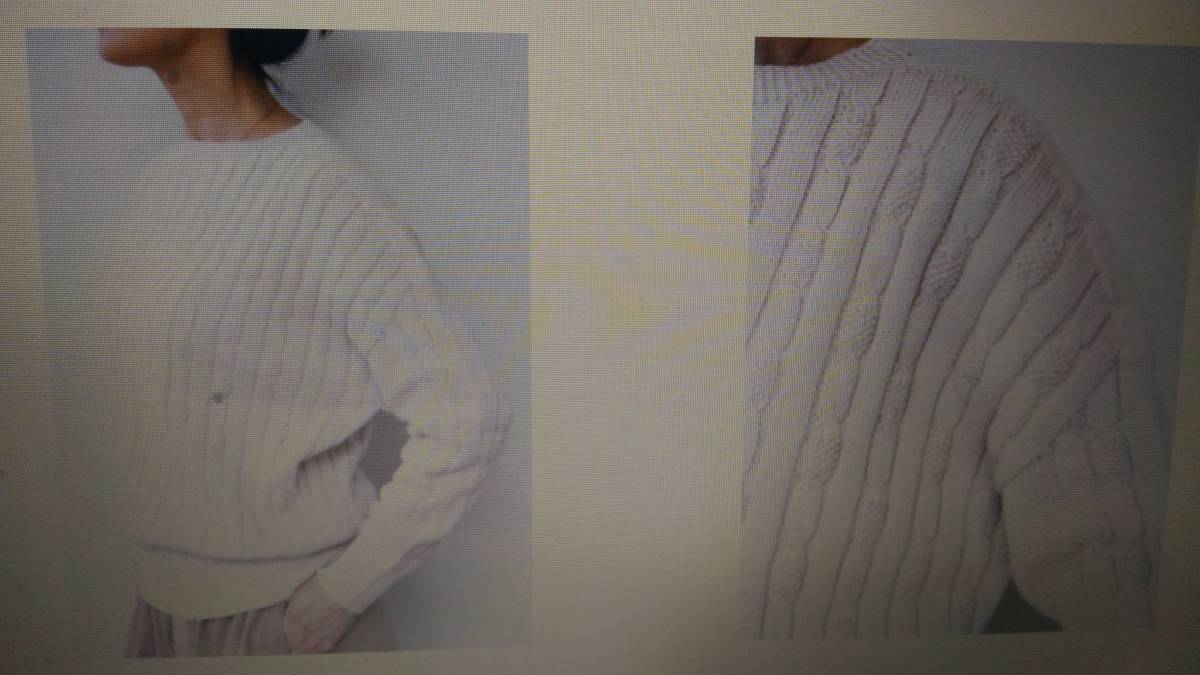 新品　今季　Cloth&Cross　クロス＆クロス　コットン ケーブル編み セーター　 ニット　ネイビー　日本製　ハグオーワー 雅姫　　