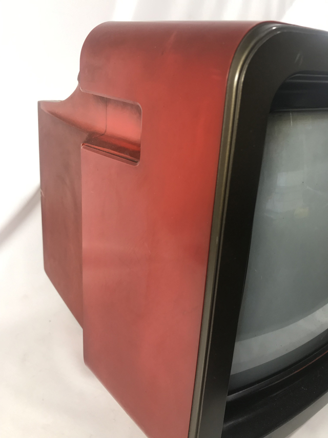 昭和レトロ TOSHIBA 東芝 ブラウン管テレビ 赤 アンティーク 14P349 14