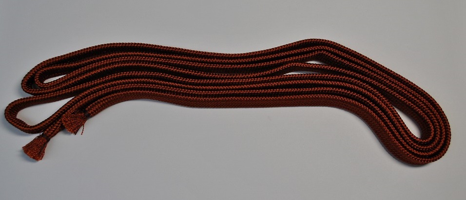 下緒　艶のある赤朽葉色(あかくちばいろ)　220㎝_1