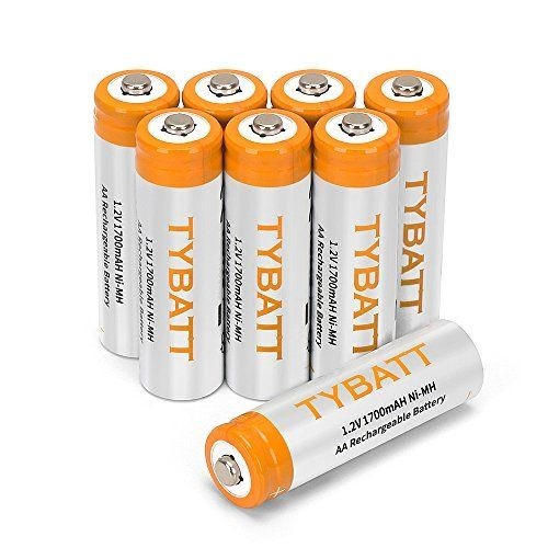 人気 TYBATT 単3形 充電池 充電式ニッケル水素電池 8個パック 高容量 1700mAh 電池収納ケース2個付き 単三充電池 約1200回使用可能_1