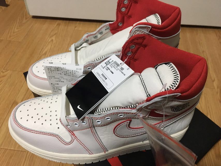【26.5cm】 新品 NIKE AIR JORDAN 1 RETRO HIGH OG SAIL / UNIVERSITY RED エアジョーダン1 ユニバーシティレッド 555088-160