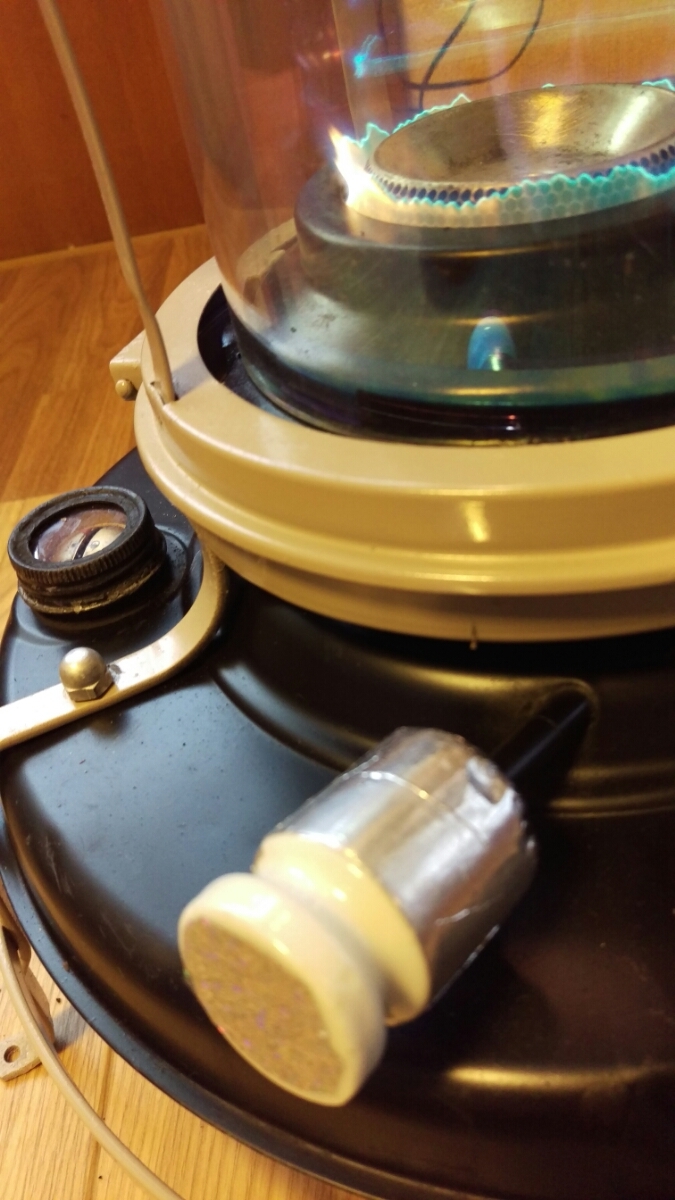 美品【Aladdin】アラジンブルーフレーム１６型 ガラスチムニー 梁瀬 英国製 美品Aladdinアラジンブルーフレーム16型 アラジン16型、改良型、ガラス