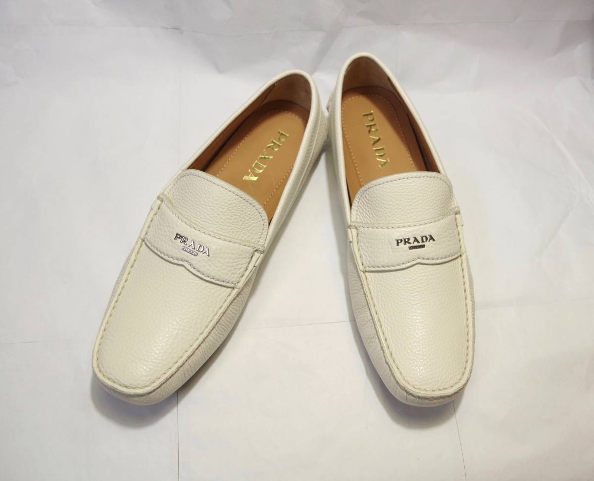 ドライビングシューズ PRADA (プラダ) レザー トライアングルロゴ