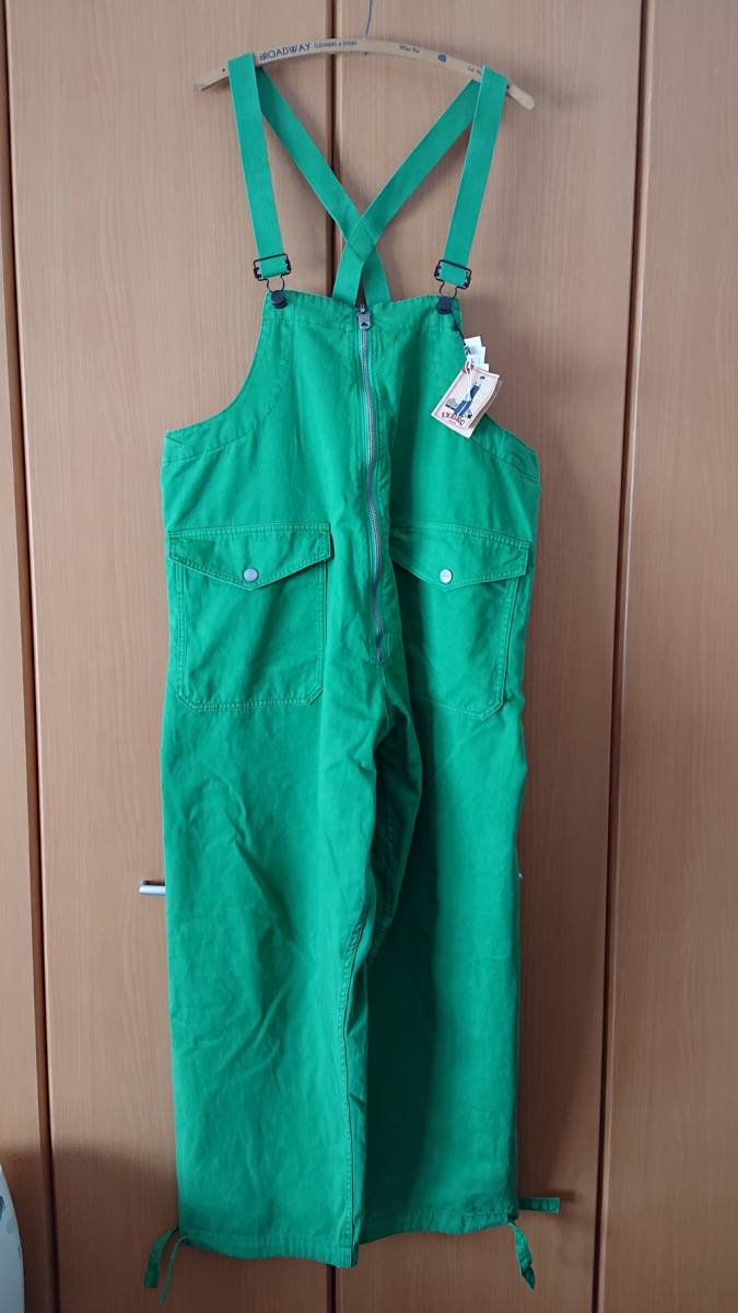 ナイジェルケーボン　【SS19 UNISEX】　デッキウェイダー/DECK WADER - COTTON DRILL 　オーバーオール　デッキグリーン　サイズ５４