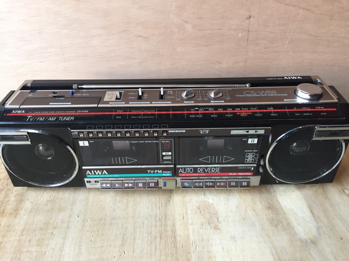 AIWA CS-W88 Yahoo!オークション アイワ ラジカセ ラジオ ジャンク