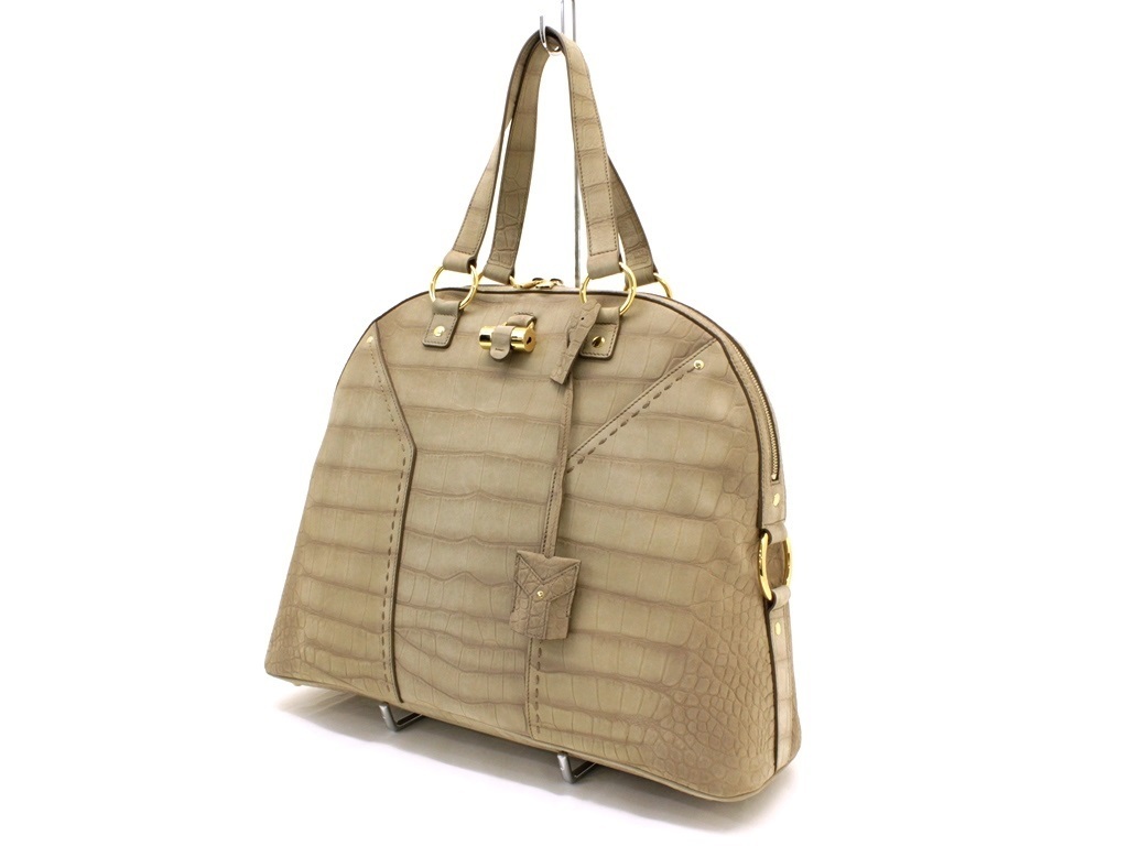 GW◇36万新品◇【サンローラン】YSL 男女可ベージュクロコ型押し GW◇36万新品◇【サンローラン】YSL 男女可ベージュクロコ型押し