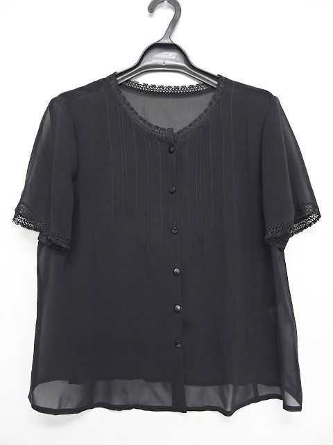 Leilian】レリアン シフォン系 半袖ブラウス 13+