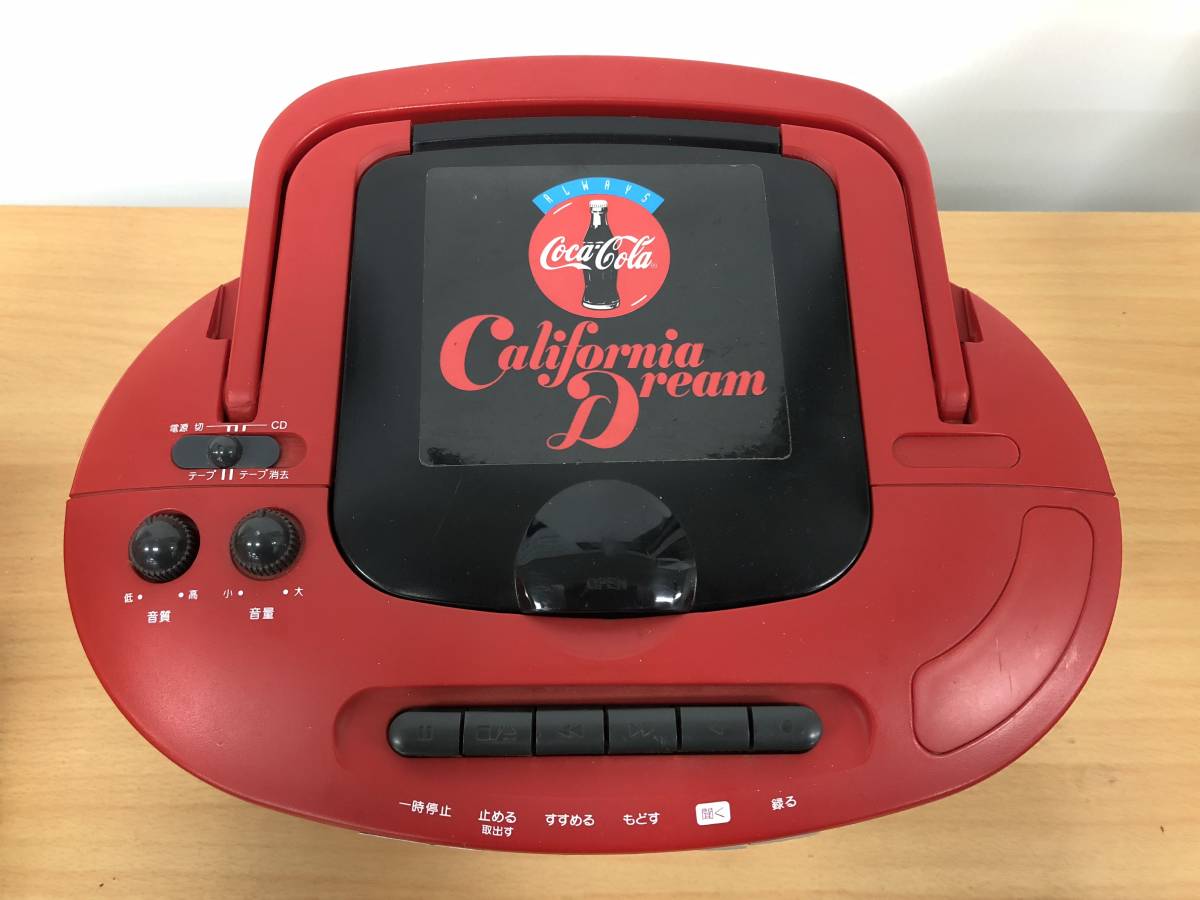 g/ 【レトロ】 コカコーラ ラジカセ 93年製 ジャンク CD カセット
