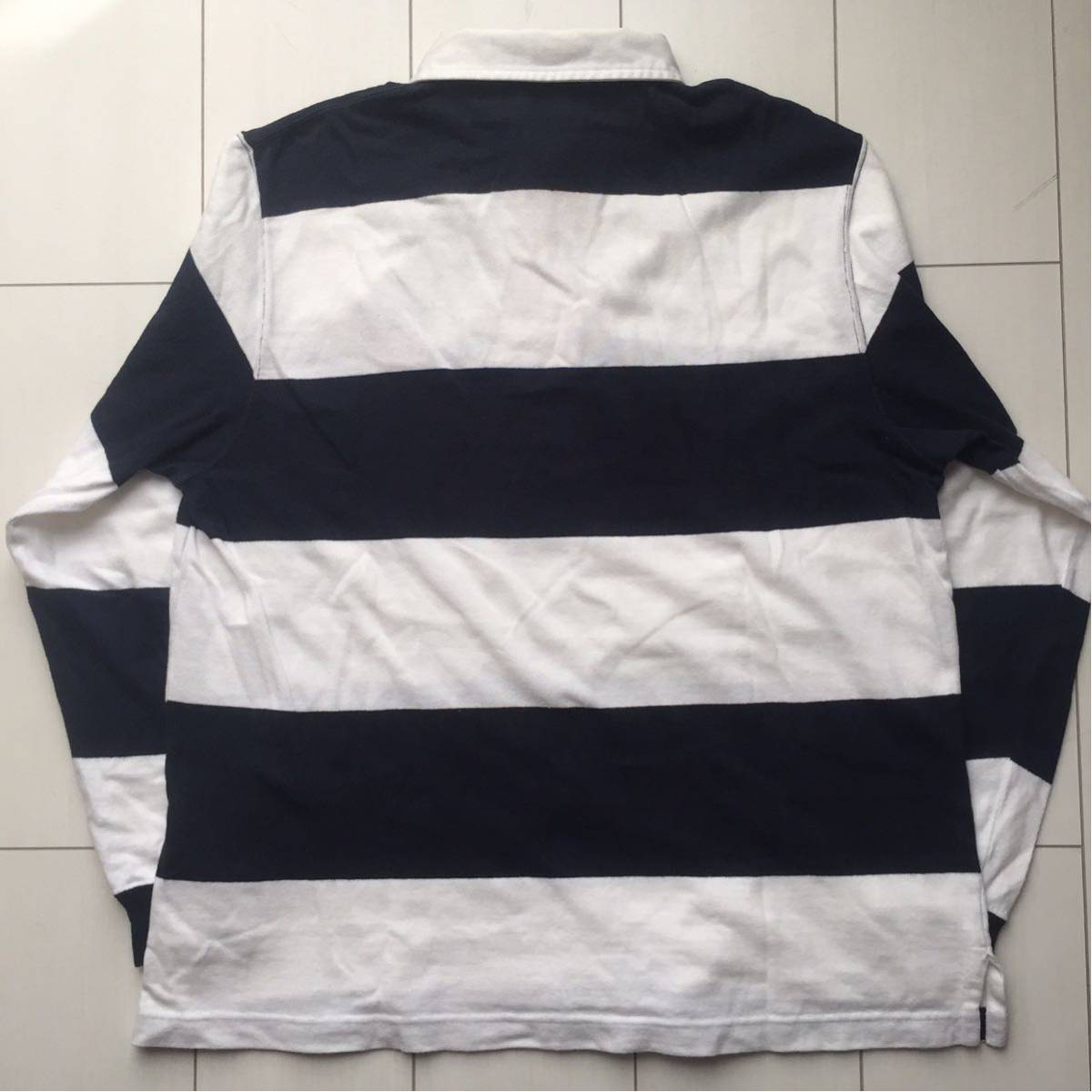 90s POLO SPORT Ralph Lauren ラガーシャツ M 白×紺 自社EC