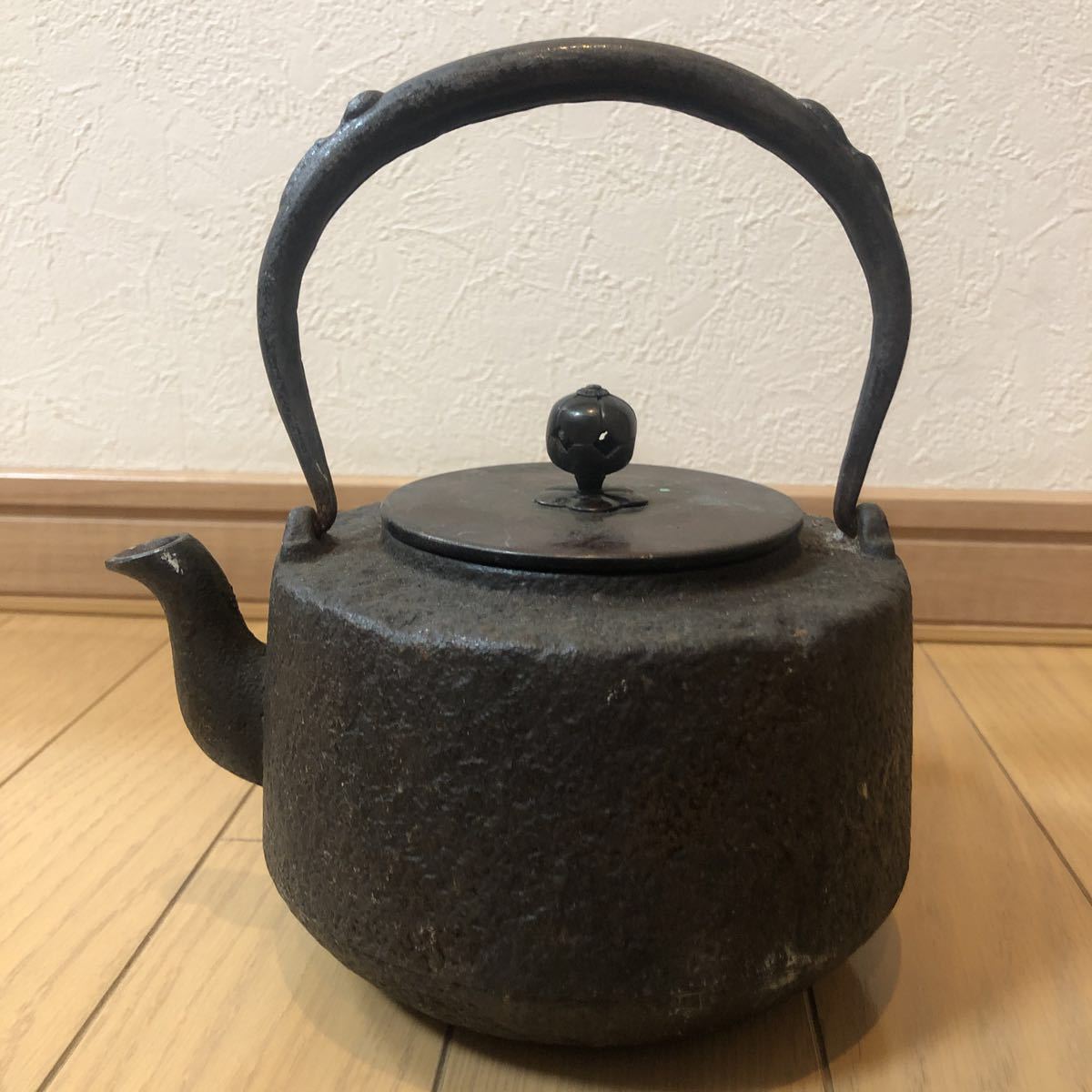 鉄瓶 銅蓋 湯沸 煎茶道具 時代物 銀摘 ⁄ : 茶道具 公式通販 唐銅