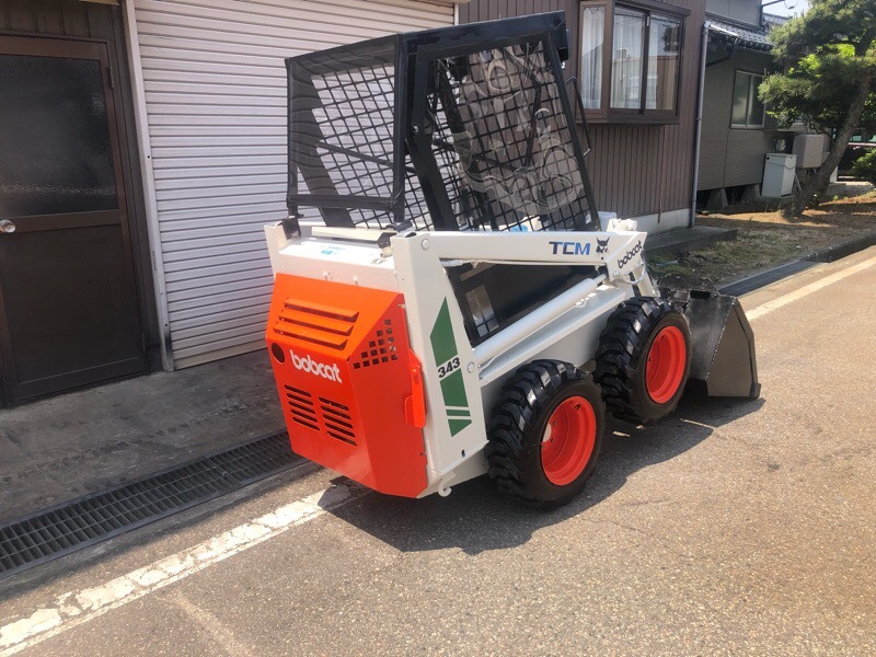 ボブキャット　343　クリアパネル貼り付け　ワイドタイヤ仕様　2気筒ディーゼル4ＷＤ　ジョブサン　