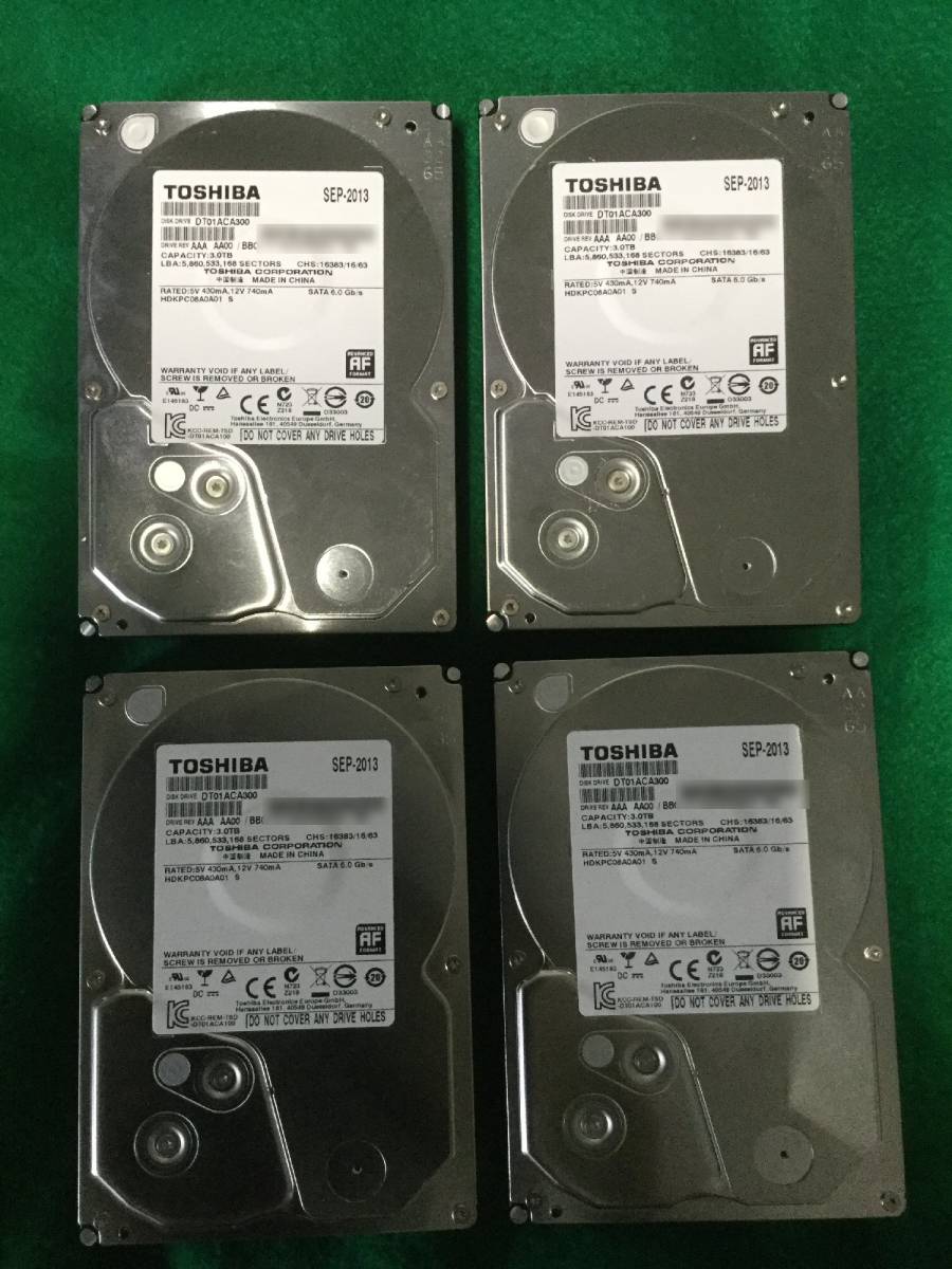 ＨＤＤ　３ＴＢ　４台　中古ジャンク扱い　06