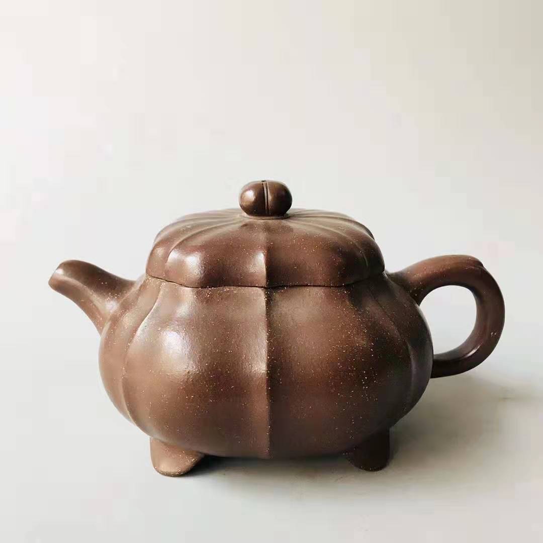早期収集 稀少 宜興紫砂紅泥手彫 精美造型 紫砂壺 茶壺 酒壺 急須