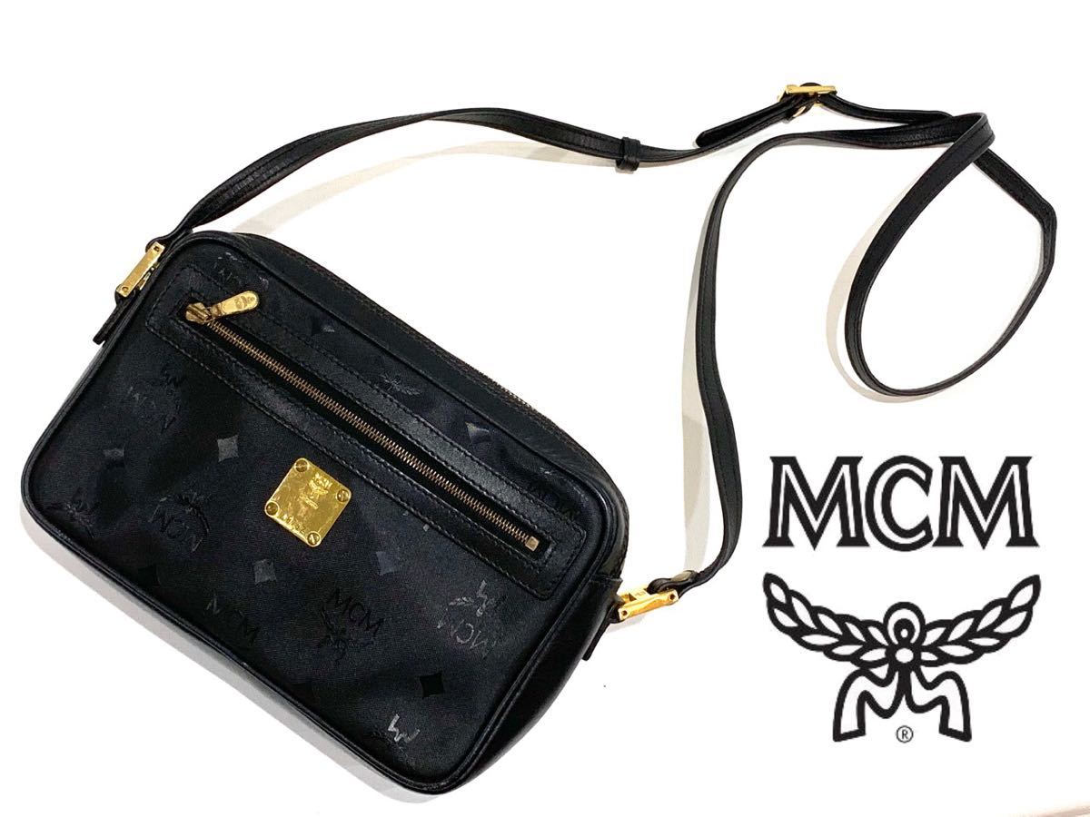 エムシーエム MCM ショルダーバッグ ブラウン×黒 斜めがけOK エムシーエム MCM ショルダーバッグ ブラウン×黒 斜めがけOK