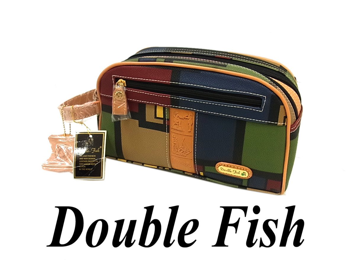 ◎新品◎ダブルフィッシュ セカンドバッグ レザー使い Double-Fish 