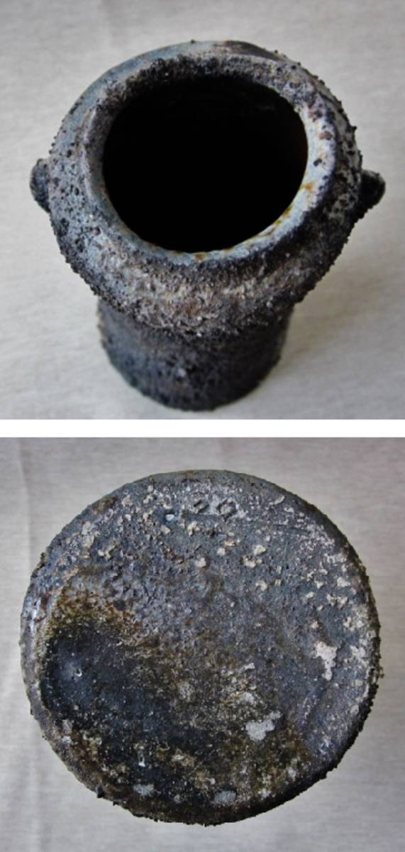 桂又三郎推薦作家 【後藤岳水】 備前灰被り双耳花入れ 共箱 【公式通販】