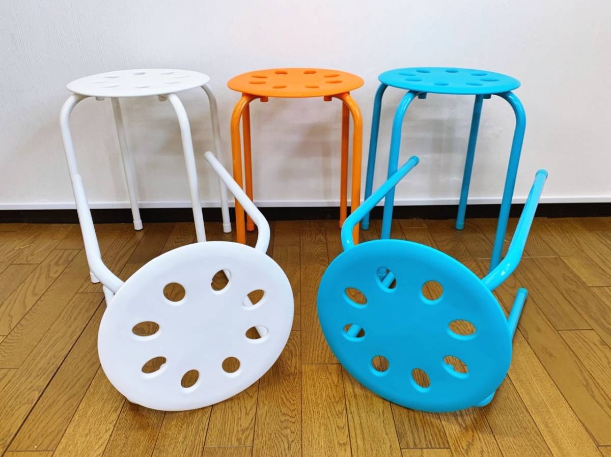 IKEA イケア MARIUS マリウス スツール 5脚セット スチール椅子 重ねて