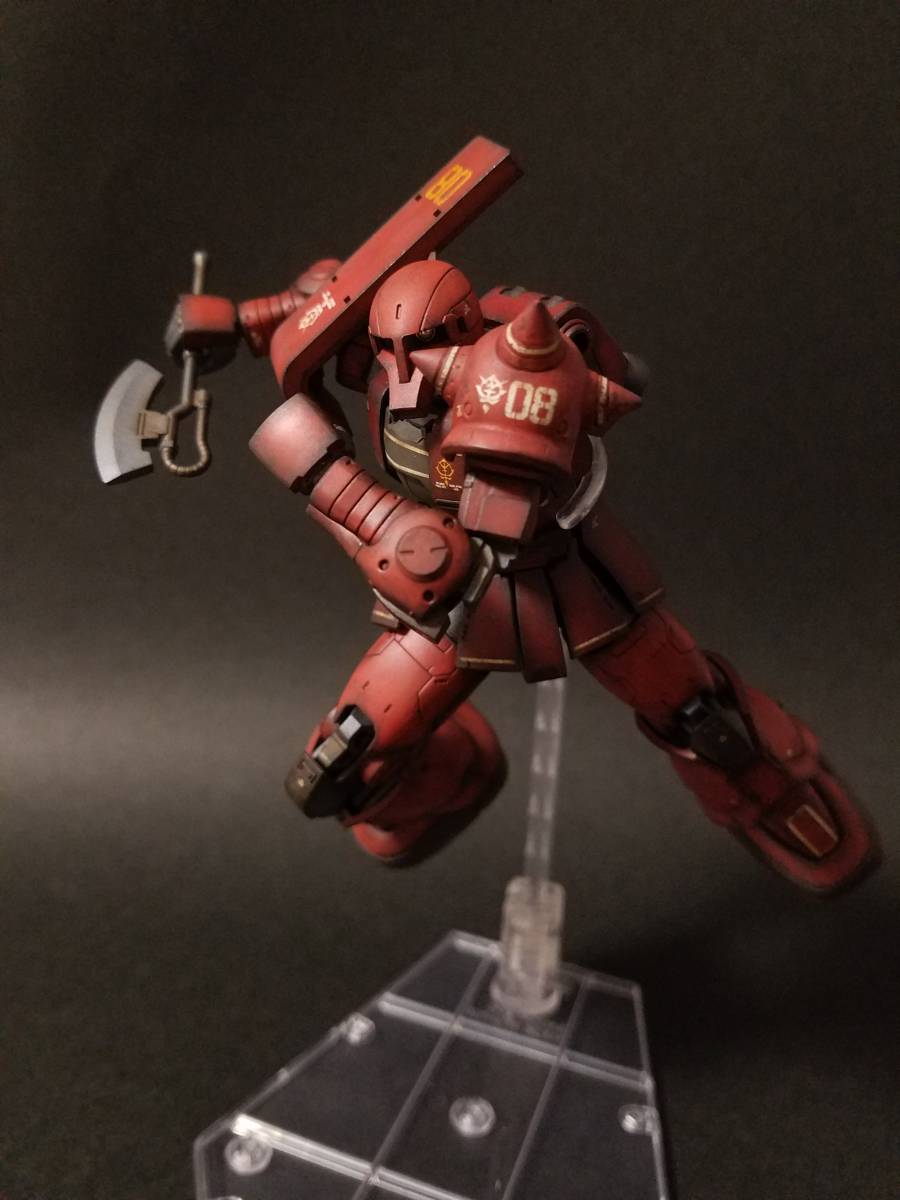 HGUC1/144スケール　MS-05S 　シャア専用ザクI　ウェザリング　改修完成品_8