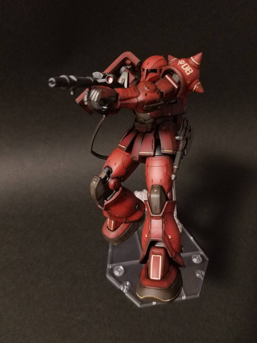 HGUC1/144スケール　MS-05S 　シャア専用ザクI　ウェザリング　改修完成品_9