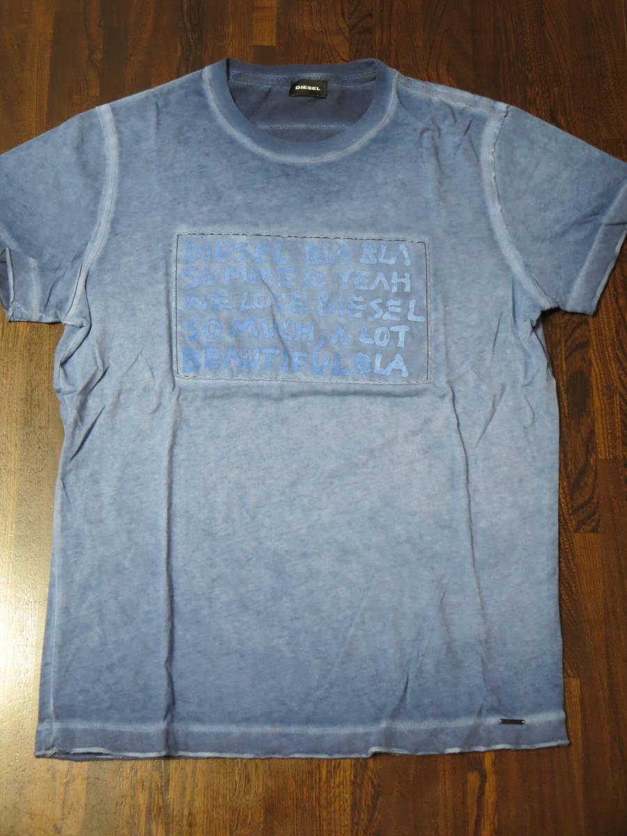 送料無料 正規店購入 未使用新品！ ディーゼル DIESEL 半袖Tシャツ ムラ染め加工デニムプリント Sサイズ 　　