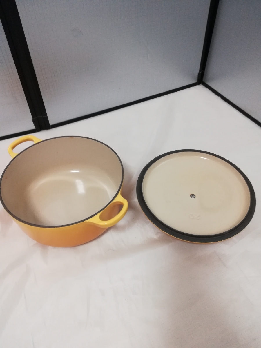 ルクルーゼ ココットロンド 20cm サフランイエロー イエロー 両手鍋 鍋