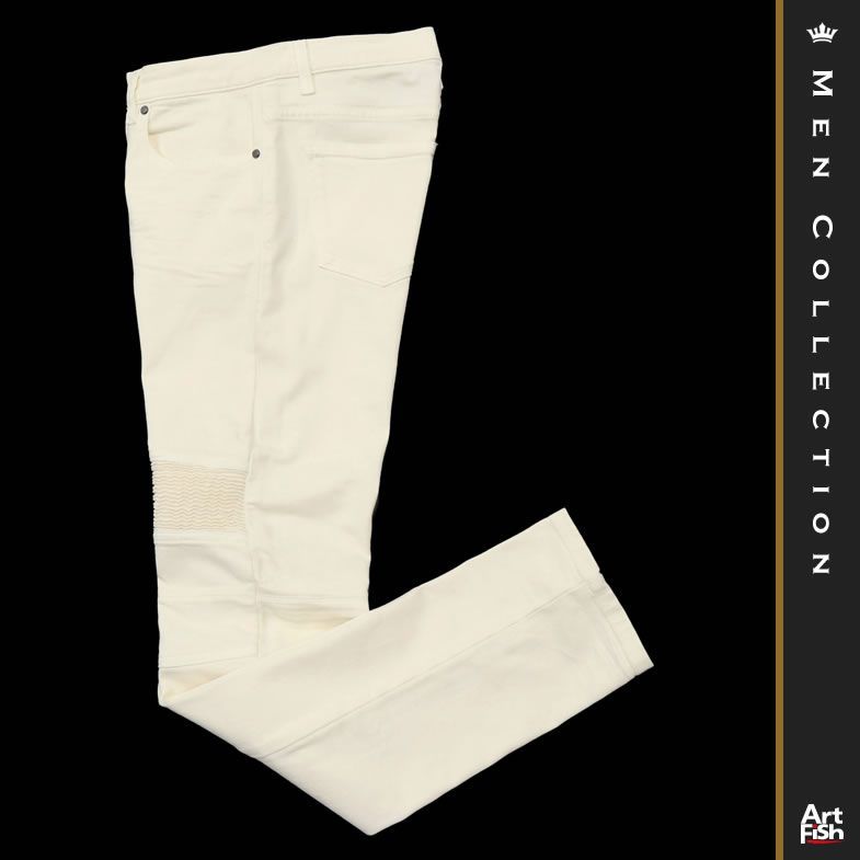 1円/春夏/Belstaff/30インチ/訳 美脚デニムパンツ ストレッチ バイカー風 ルーマニア製 ストリート 新品/アイボリー/e573/