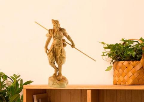 Monkey King　西遊記人物 斉天大聖孫悟空　黄楊木細工彫刻　木彫仏像　猿　開運風水置物_1