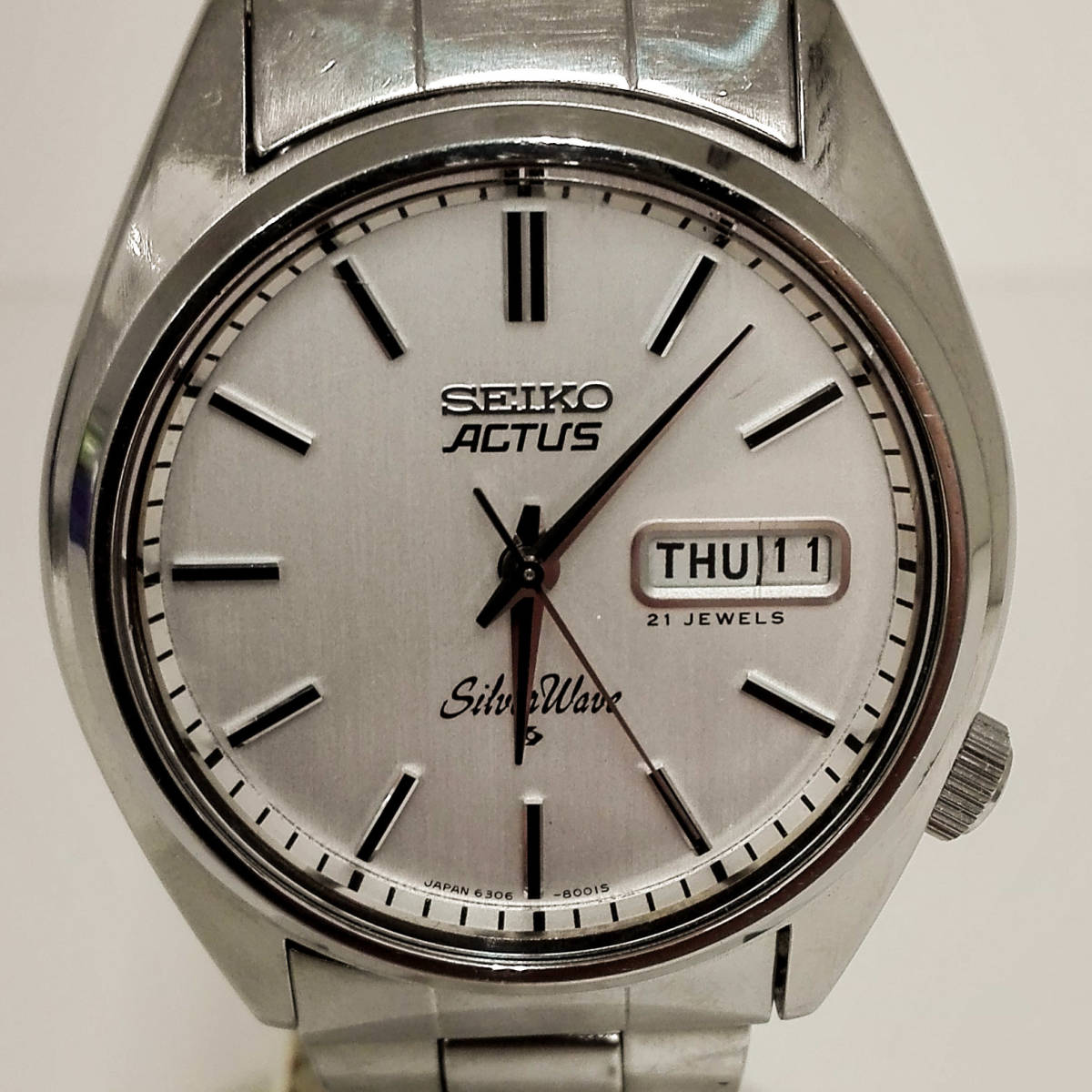 ジャンク SEIKO セイコー 5ACTUS 6306-8000 自動巻き ホワイト文字盤