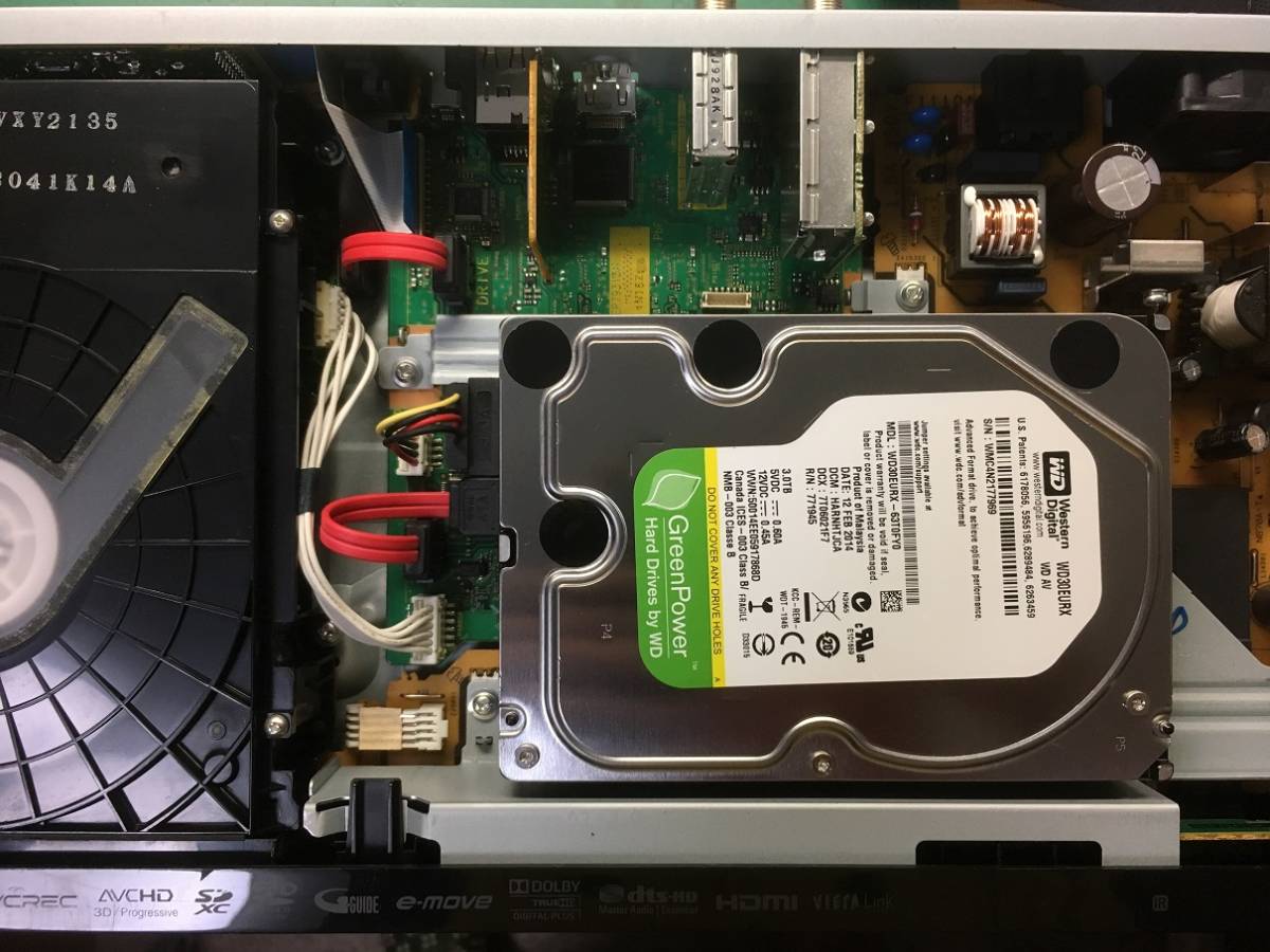 DIGA Panasonic ハードディスク(HDD) 換装 分解して大容量化 ※6TB、8TB 