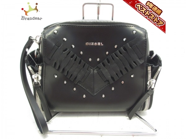 ディーゼル DIESEL ショルダーバッグ レザー 黒 スタッズ/チェーン