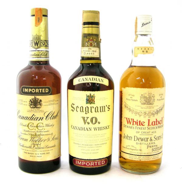 1000円～ 酒3本セット Canadian Club 6年/Seagrams v.o./John