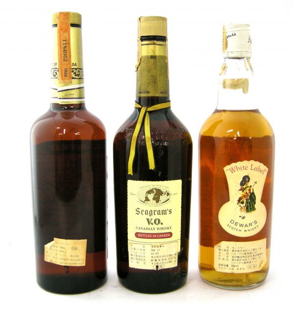 1000円～ 酒3本セット Canadian Club 6年/Seagrams v.o./John