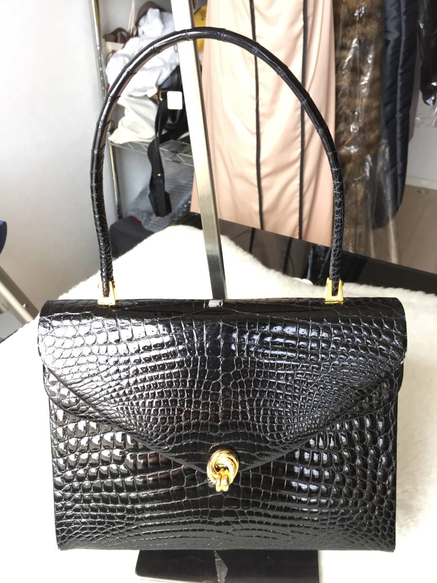 美品 MORABITO モラビト 最高峰 スモールクロコダイルレザーバッグ