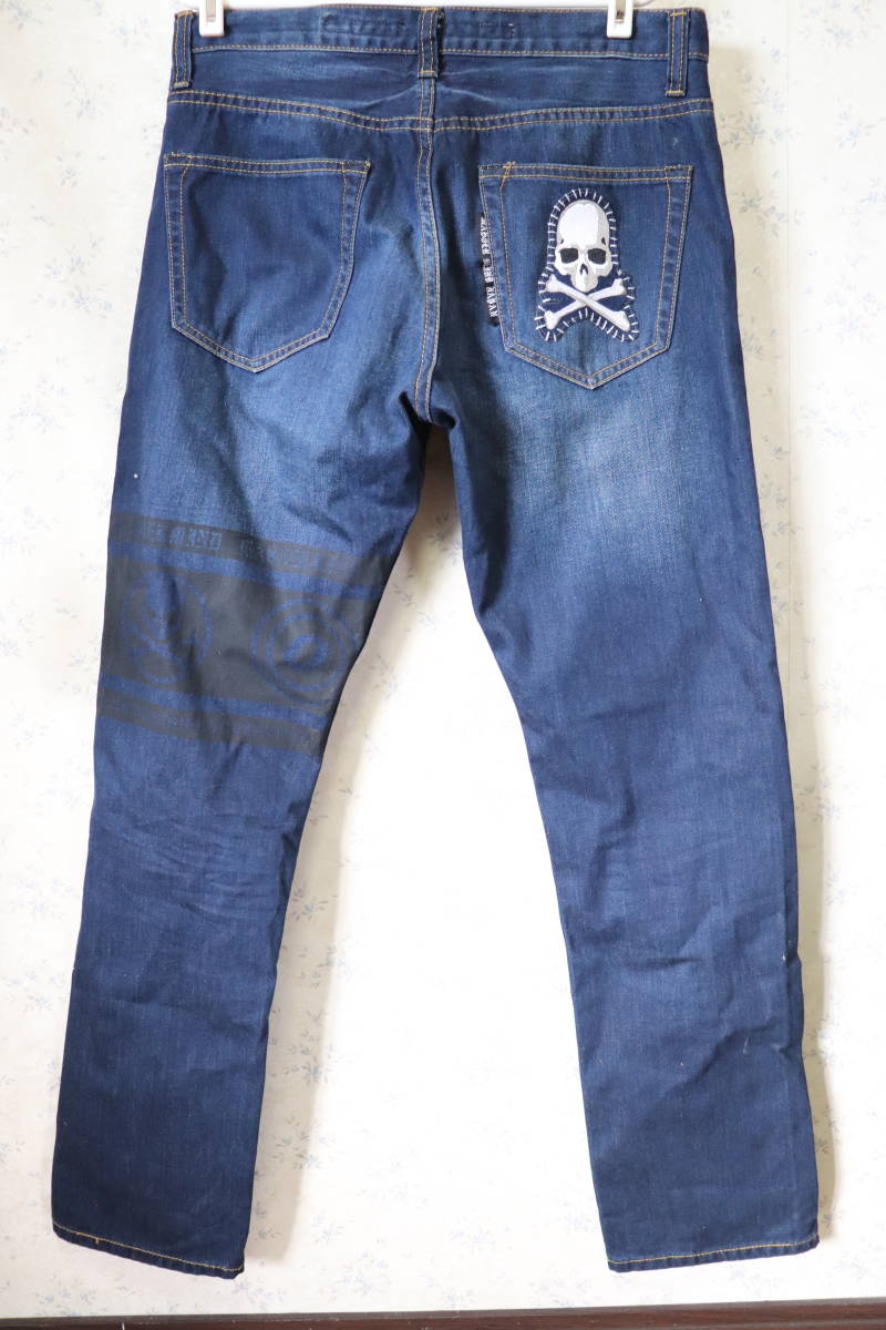 mastermind JAPAN スカル デニムパンツ ホワイト 赤ライン mastermind 