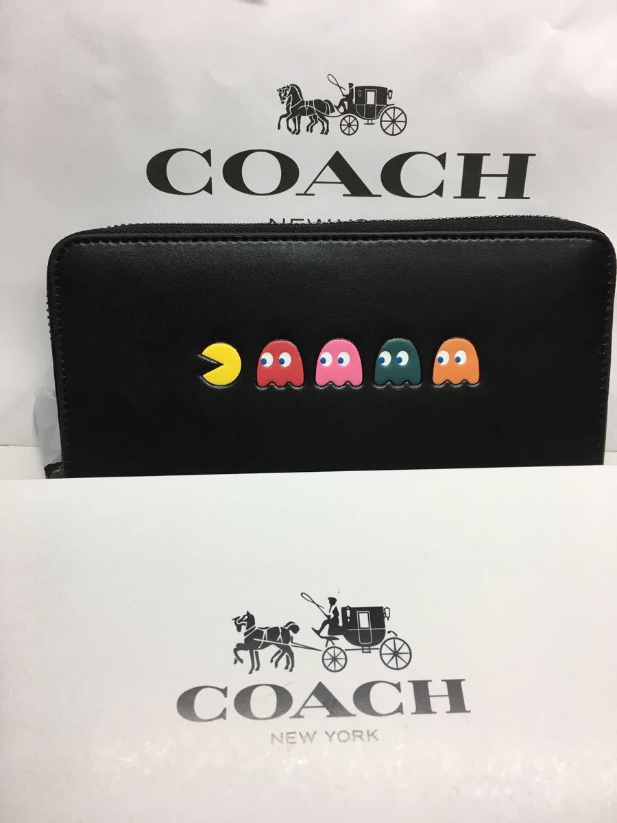COACH 新品 箱付き 長財布パックマンコラボ ラウンドジップウォレット