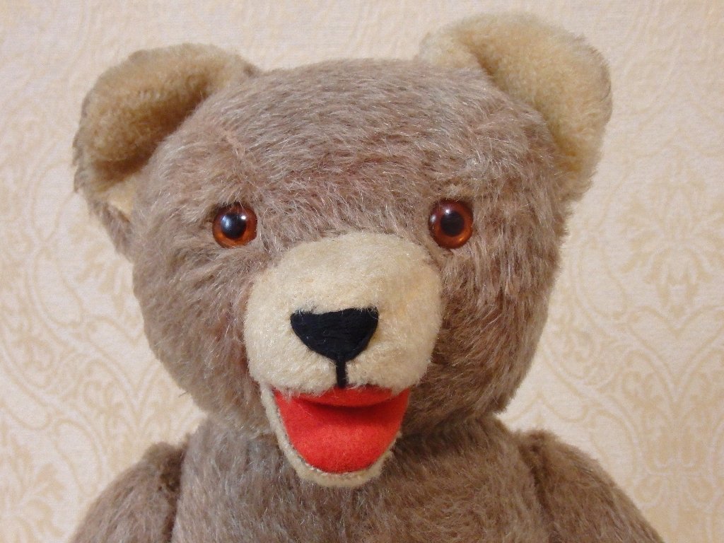 【ヴィンテージ】オープンマウス テディベア ドイツ製（推定） 骨董 ヴィンテージ】オープンマウス テディベア ドイツ製（推定） 骨董 美術