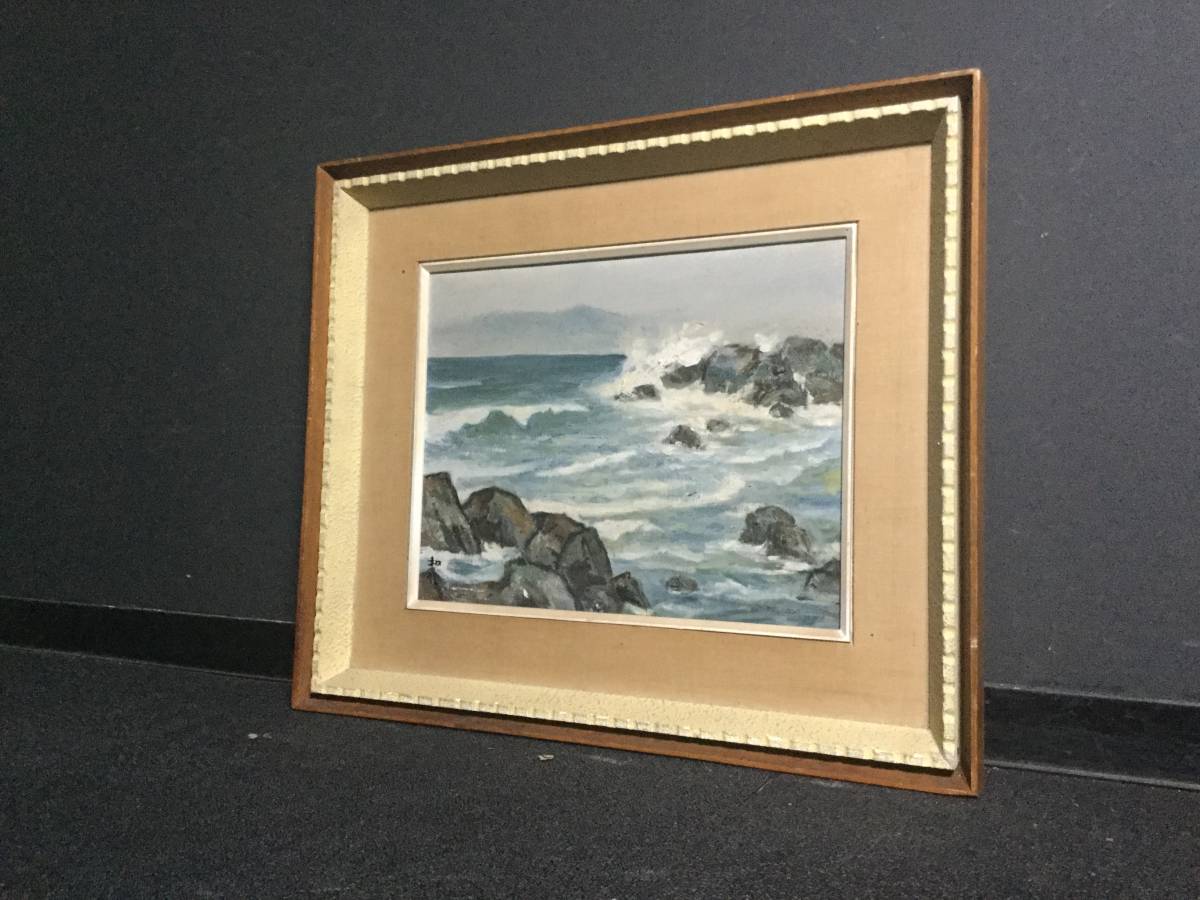 小林和作 額装 | 真作 「海」油彩 サイン 裏書 - メルカリ 海 ○小林和