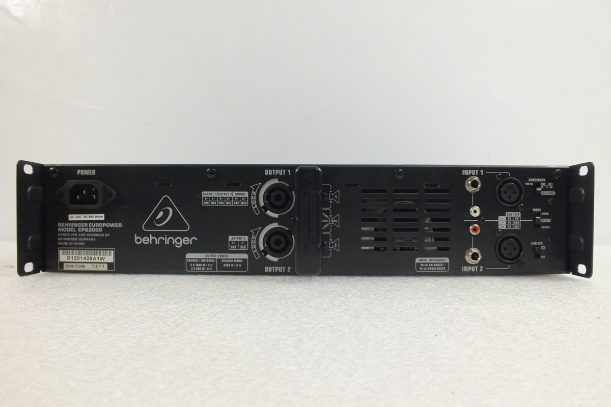 ベリンガー behringer パワーアンプ EPQ2000 EUROPOWER オーディオ機器