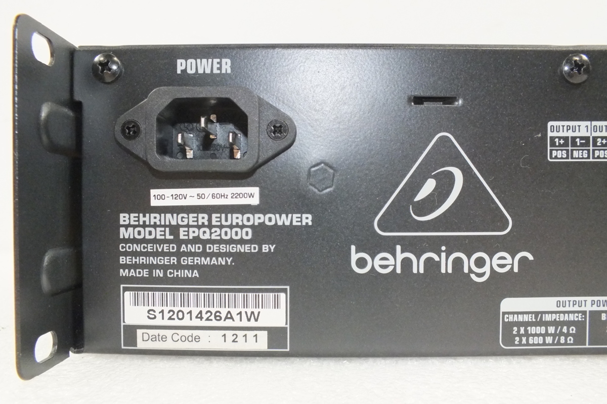 ベリンガー behringer パワーアンプ EPQ2000 EUROPOWER オーディオ機器