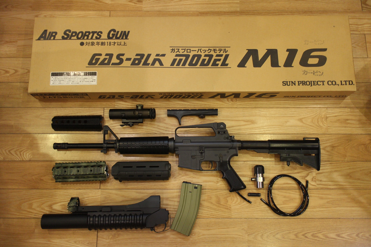 希少品・美品：サンプロM16カービン 検：ガスブロ、GBB、M4、M733