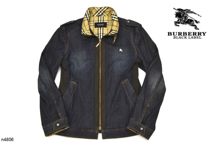 超激得，定番人気 秋シーズン到来 BURBERRY BLACK LABEL バーバリーブラックレーベル 襟袖裏チェック柄 デニム ZIPブルゾン M 背抜きコットン(ジャケット、上着)｜売買されたオークション情報、yahooの商品情報をア 男性用