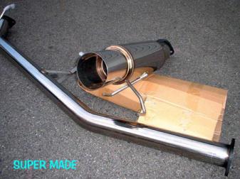 シルビア 車高短対応オールステンマフラー(砲弾タイプ) SuperMade