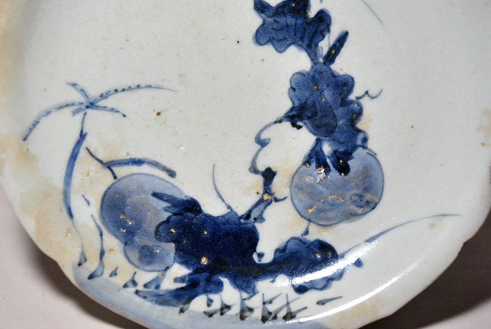 古伊万里　染錦松文様なます皿　10客　ホタルの窯印　江戸期　直径15.3cm 古伊万里 染錦松文様なます皿 10客 ホタルの窯印 江戸