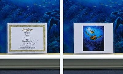 作者不明 画面サイン Lassen 鑑定書 海亀 クリスチャンラッセン 油彩