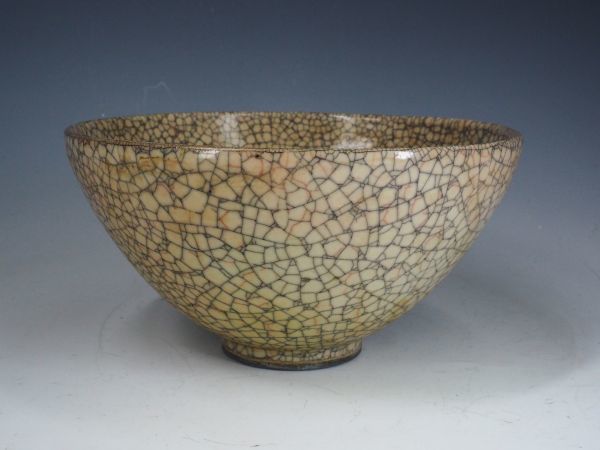 名家蒐集蔵品 宋時代 米色青磁煎茶大碗 米色青瓷碗 官窯 箱付 茶道具 煎茶道具 韓国 高麗 李朝 宋 清 粉青 陶瓷器 陶磁器08306