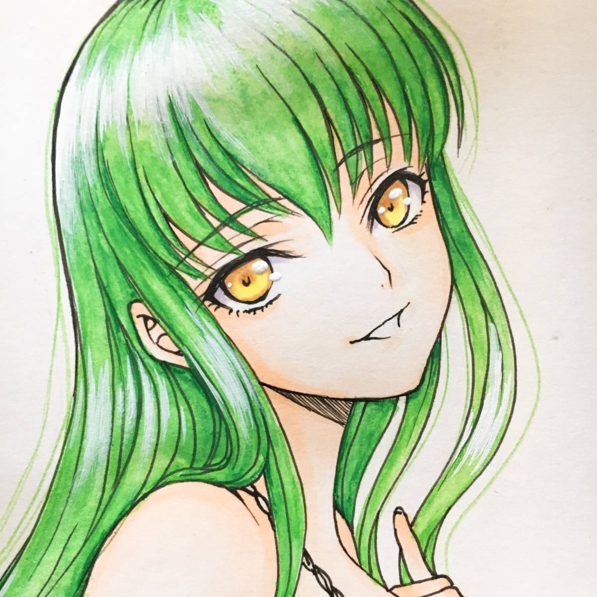 A4 ☆同人 イラスト手描き☆【コードギアス ルルーシュ】C.C.(手描き
