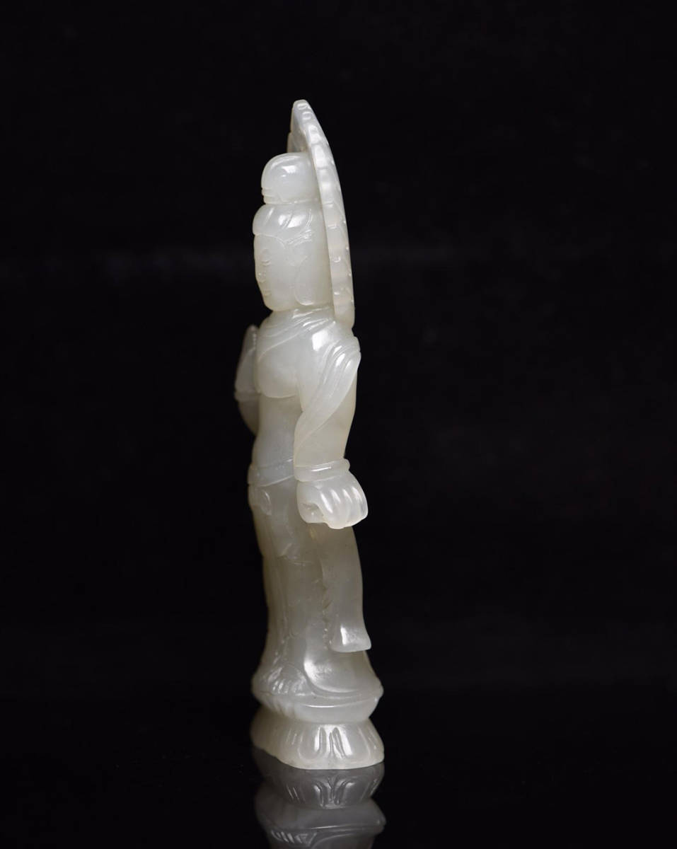 美術品 旧蔵 清時代 和田玉彫 鼻煙壺 根付 手彫 極細工 中国