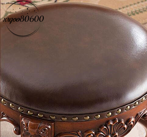 注目 高級感 スツール 本革製 ソリッドウッド家具 伝統 巨匠手で彫刻 猫脚 住まい インテリア リベット 極上品質ソファスツール 家庭用Z111 スツール | レザー kogei 浜本工芸 0