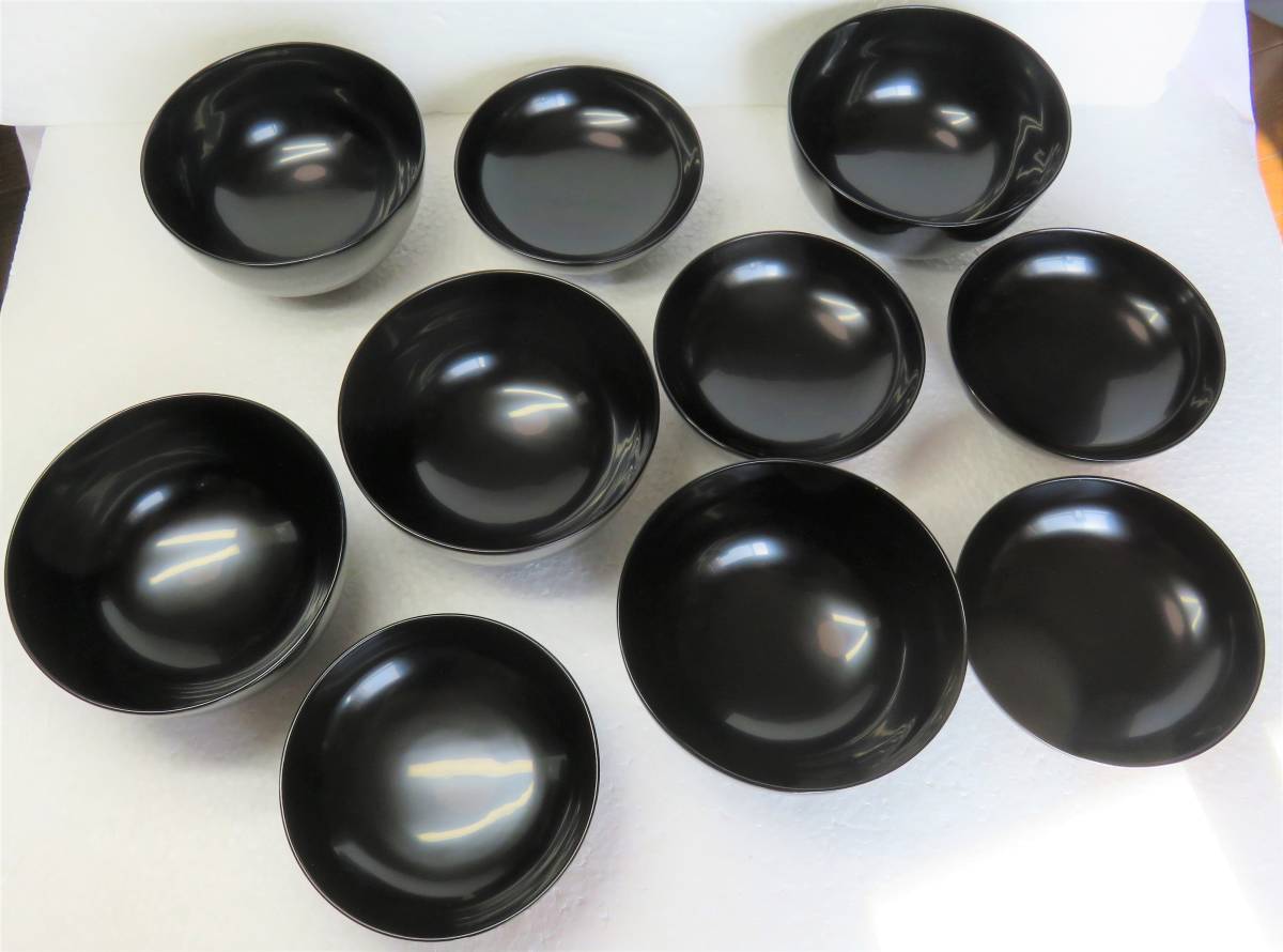 流茶懐石道具 茶懐石道具 輪島塗 黒塗松竹梅蒔絵 吸物椀 十客 共箱