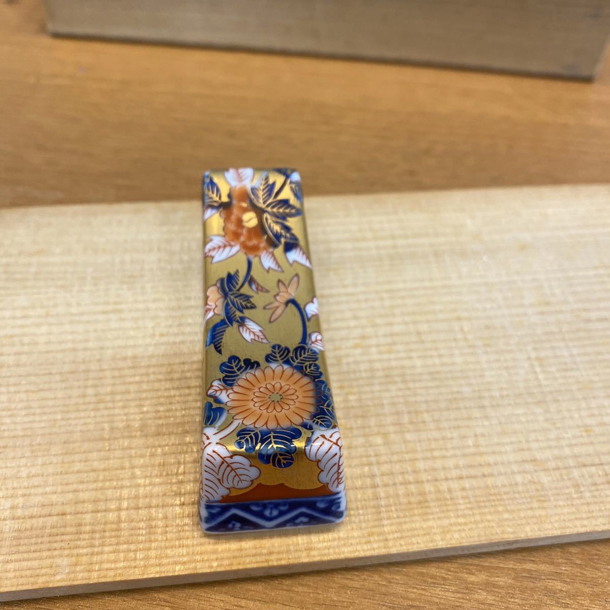 未使用 新品 極錦 金彩古伊万里 箸置 日肥 其泉作 5客 セット 木箱付き